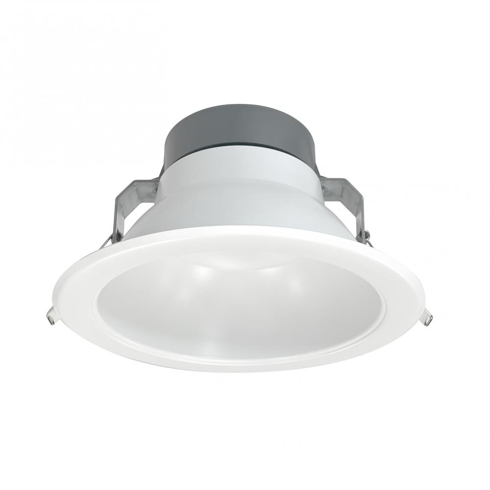 8" Quartz Round LED Can-less Downlight with Selectable Lumens & CCT, White Finish