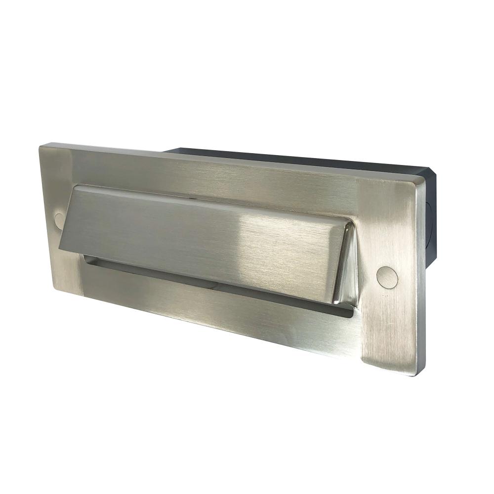 Brick Die-Cast LED Step Light w/ Horizontal Shroud Face Plate, Selectable CCT, Brushed Nickel Finish