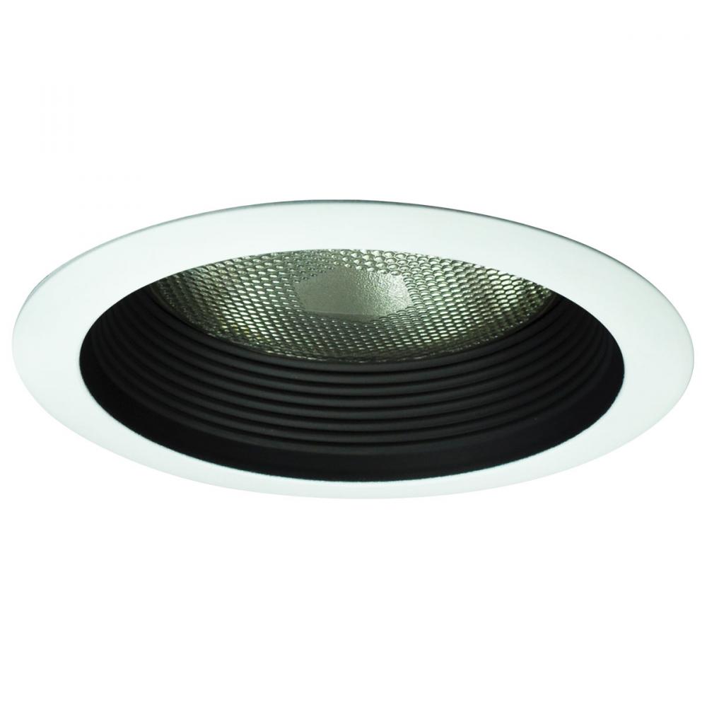 6" Airtight Baffled Lensless Shower Trim, Black/White