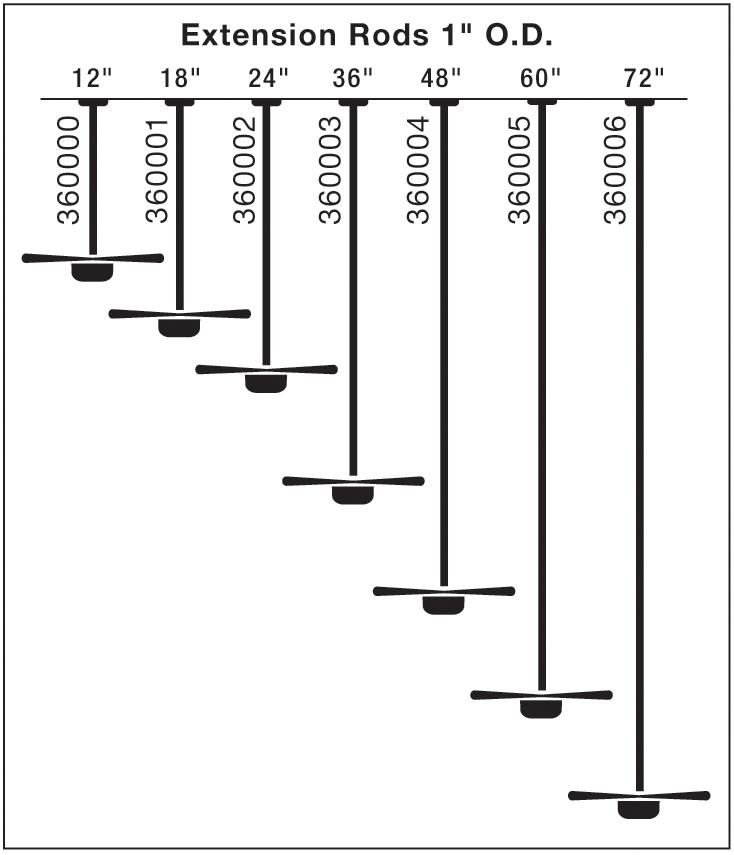 Dual Threaded 48" Downrod Satin Black