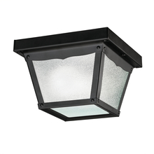 Kichler 365BK - 7.5" 1 Light Outdoor Flush Mount with Clear Textured Glass in Black (12 pack)