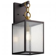 Kichler 59007WZC - Lahden 21.75" 1 Light Outdoor Wall Light with Clear Seeded Glass in Weathered Zinc