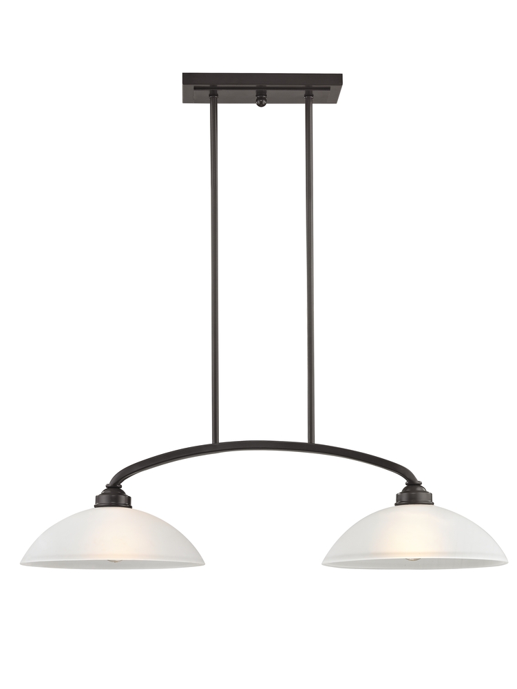 2 Light English Bronze Linear Chandelier