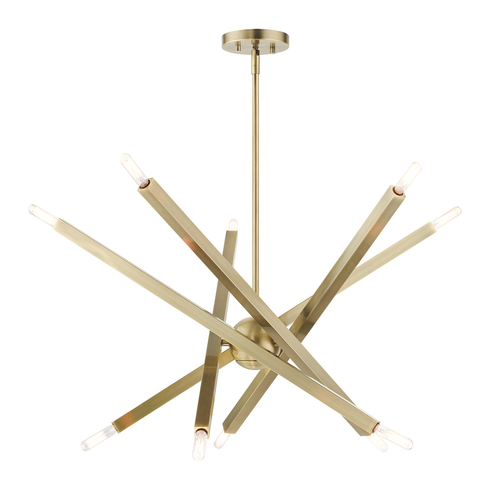 10 Lt Antique Brass Chandelier