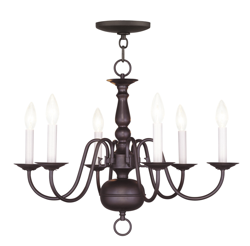 6 Light Bronze Chandelier