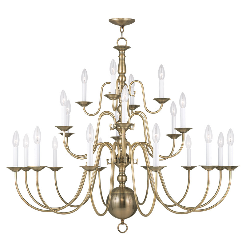 22 Light Antique Brass Chandelier