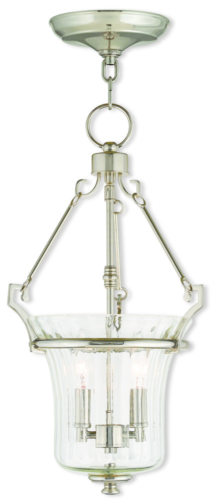 2 Light Polished Nickel Pendant