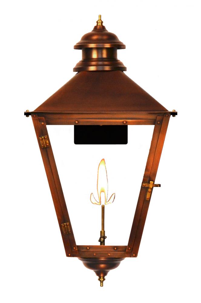 The CopperSmith Adam Street 23" Tall Copper Gas Wall Mount Outdoor Light Lantern Sconce