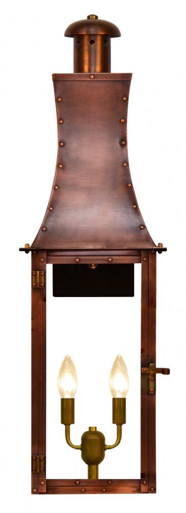 The CopperSmith Churchill 28" Tall Copper Electric Wall Mount Outdoor Light Lantern Sconce