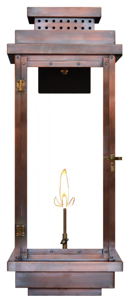 The CopperSmith Contempo 31" Tall Copper Gas Wall Mount Outdoor Light Lantern Sconce