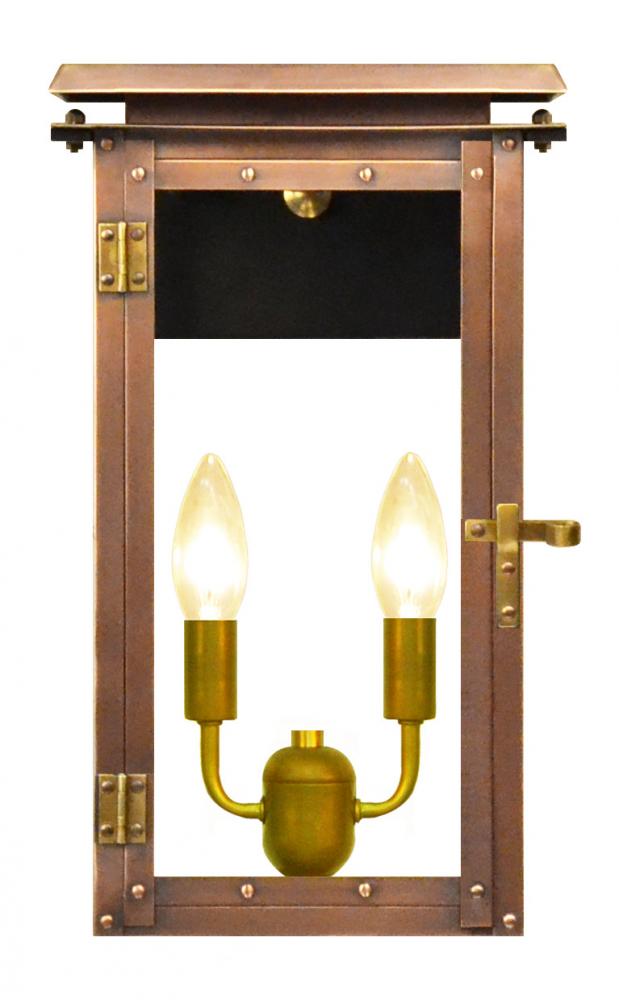 The CopperSmith Hyland 15" Tall Copper Electric Wall Mount Outdoor Light Lantern Sconce