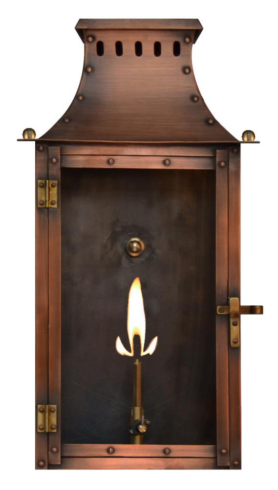 The CopperSmith Yorktown 19" Tall Copper Gas Wall Mount Outdoor Light Lantern Sconce