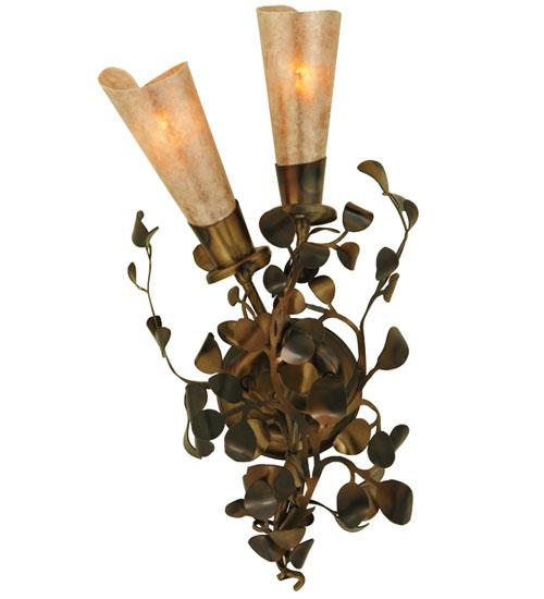 10" Wide Vinca Vine 2 Light Wall Sconce