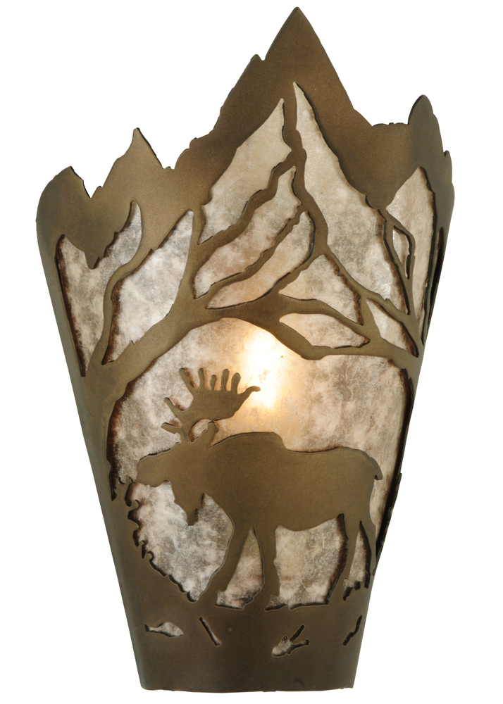 8" Wide Moose at Dawn Left Wall Sconce