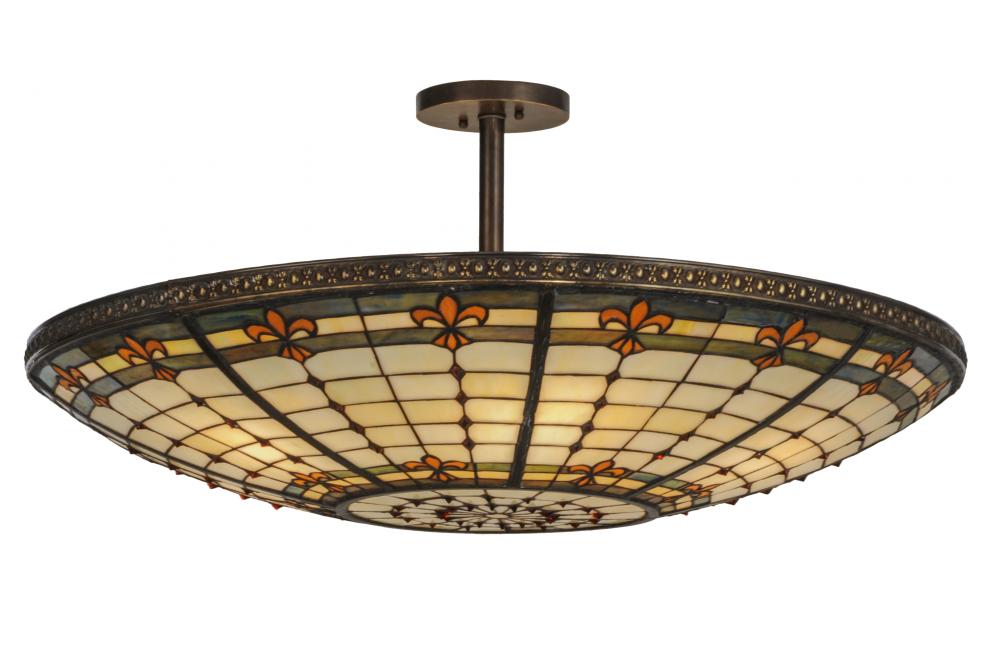 36" Wide Fleur-de-lis Semi-Flushmount