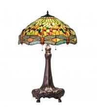 Meyda Green 101830 - 31" High Tiffany Hanginghead Dragonfly Table Lamp