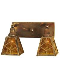 Meyda Green 102168 - 16" Wide Diamond Craftsman 2 Light Wall Sconce