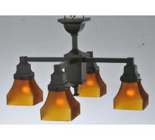 Meyda Green 108063 - 22" Wide Bungalow Frosted Amber 4 Light Chandelier