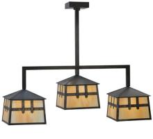 Meyda Green 110914 - 39" Long Stillwater Double Cross Mission 3 Light Island Pendant