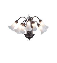 Meyda Green 11621 - 24" Wide White Tiffany Pond Lily 7 LT Chandelier