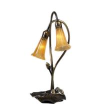 Meyda Green 12980 - 16" High Amber Tiffany Pond Lily 2 LT Accent Lamp