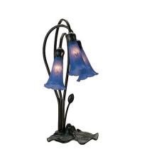 Meyda Green 13746 - 16" High Blue Tiffany Pond Lily 3 LT Accent Lamp