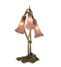 Meyda Green 13863 - 16" High Lavender Tiffany Pond Lily 3 LT Accent Lamp