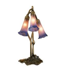 Meyda Green 14670 - 16" High Pink/Blue Tiffany Pond Lily 3 LT Accent Lamp