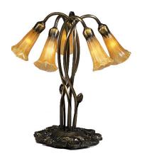 Meyda Green 14931 - 17" High Amber Tiffany Pond Lily 5 LT Accent Lamp