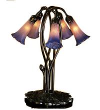 Meyda Green 15856 - 17" High Pink/Blue Tiffany Pond Lily 5 Light Accent Lamp