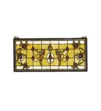 Meyda Green 98451 - 22" Wide X 10" High Lancaster Transom Stained Glass Window