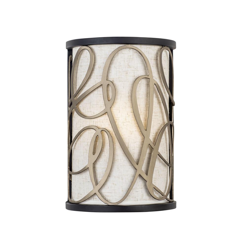 Scribble 1 Light Sconce - Matte Black/Artifact