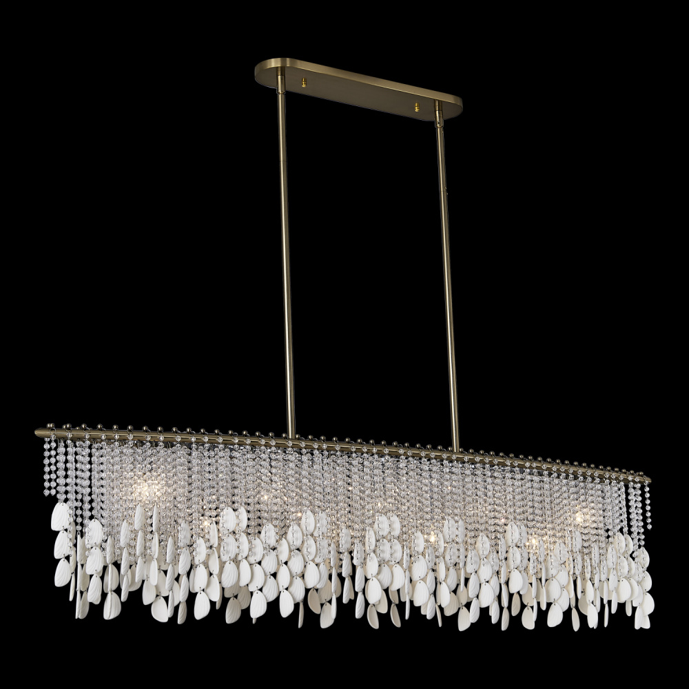 Farfalle 60.5-in 9 Light (40-watt) Brushed Champagne Gold Linear Pendant