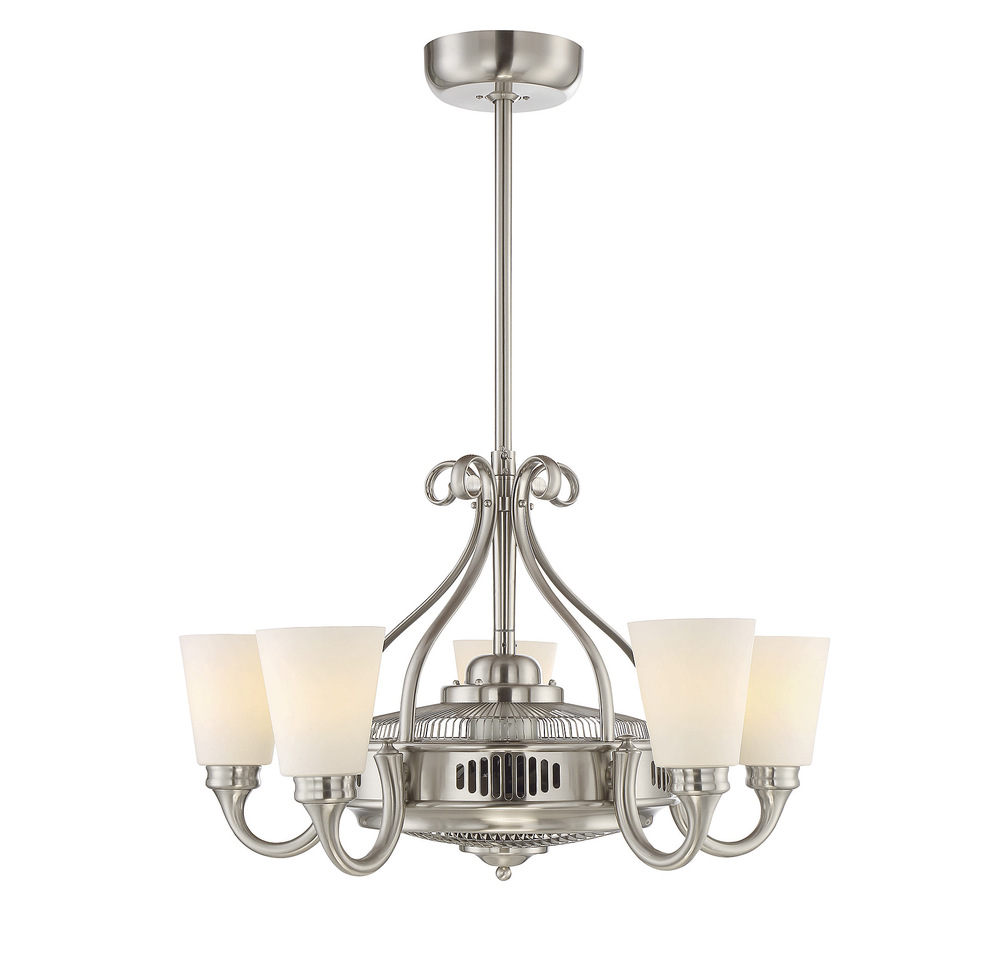 Borea 5-Light Fan D'Lier in Satin Nickel