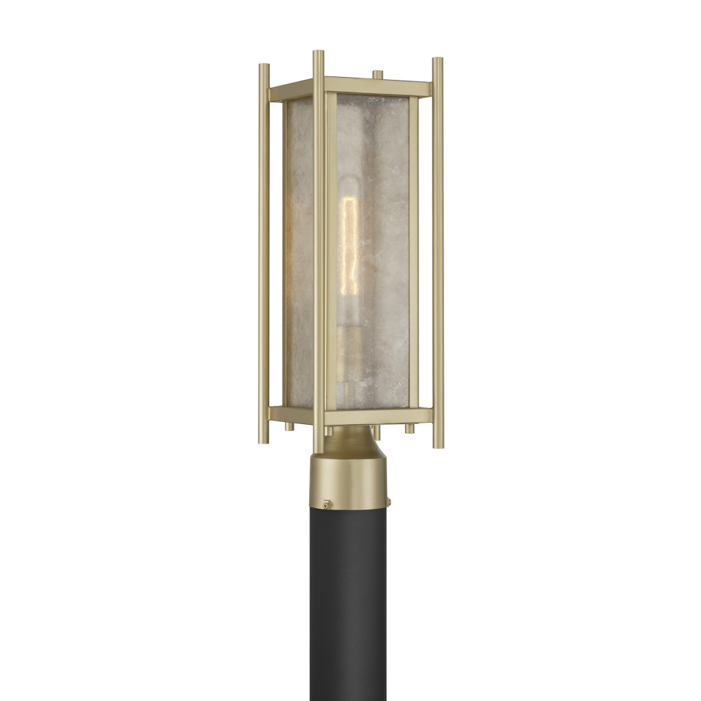 Jacobs 1-Light Outdoor Post Lantern in Serene Brass