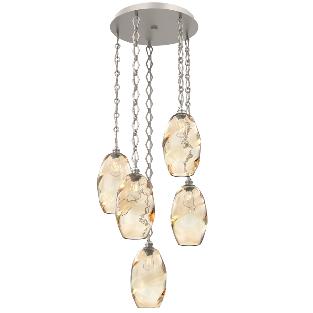 Ellisse Round 5pc Multi-Pendant Chain