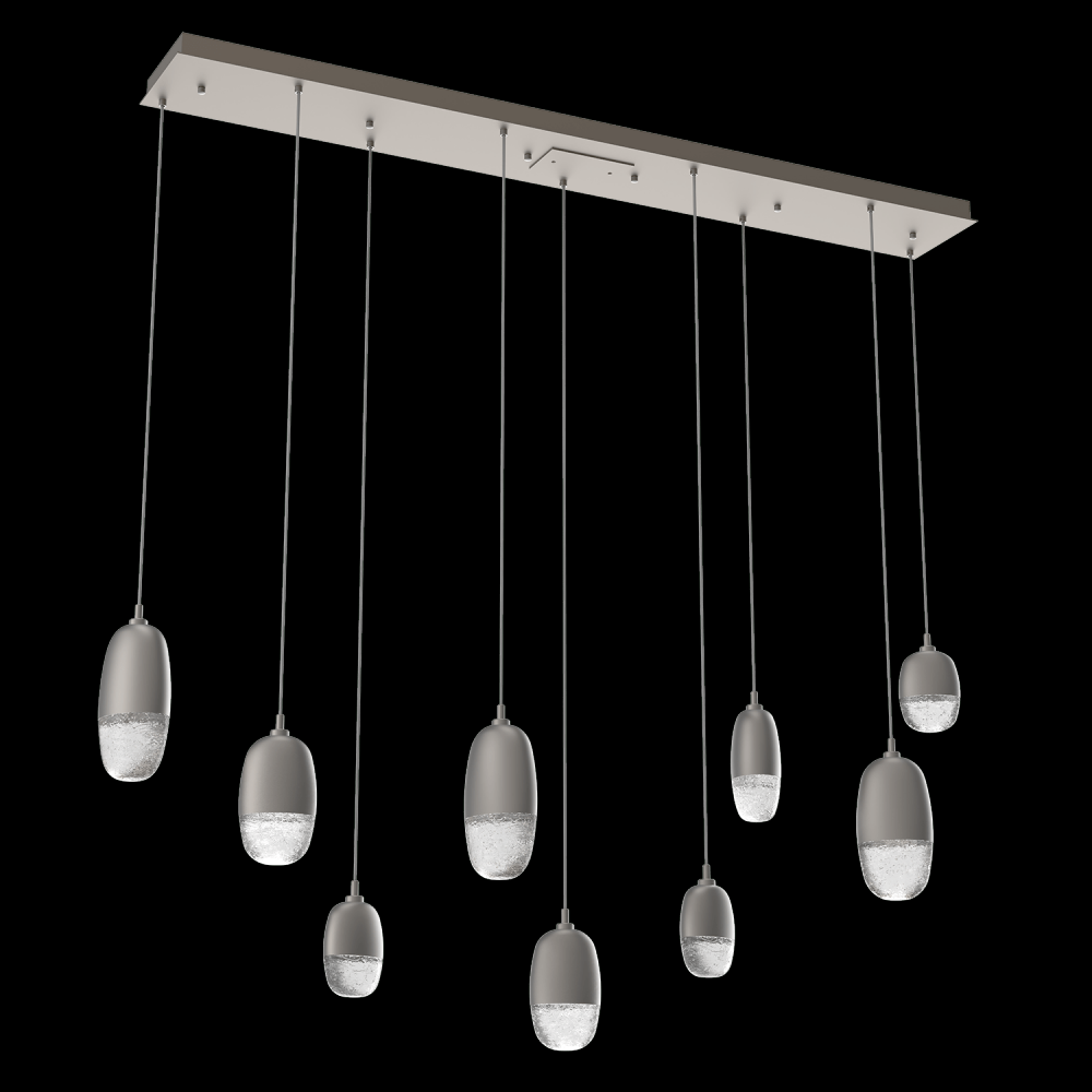 Pebble 9 Linear Multiport S/M/L Glass-Gunmetal-Pebble Clear