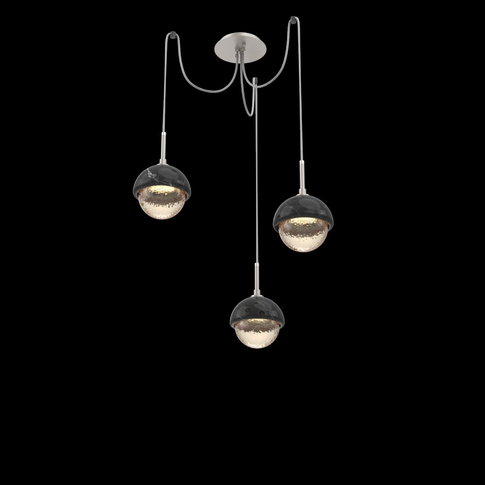 Cabochon Round 3pc Swag Multi-Pendant