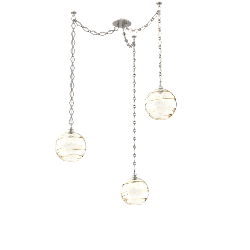 Terra Multi Light Pendant Multi Port Canopy Beige Silver