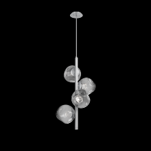 Hammerton CHB0086-T4-CS-FS-001-L1 - Luna 4pc Twisted Vine-Classic Silver-Floret Inner - Smoke Outer-Threaded Rod Suspension-LED 2700K