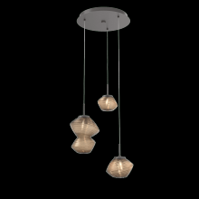 Hammerton CHB0089-03-GP-B-C01-L1 - Mesa Round 3pc Multi-Pendant
