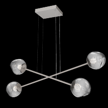 Hammerton PLB0086-M2-BS-FS-CA1-L1 - Luna Double Moda-Beige Silver-Floret Inner - Smoke Outer-Stainless Cable-LED 2700K