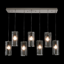 Hammerton PLB0044-05-BS-FR-C01-E2 - Textured Glass Linear 5pc Multi-Pendant