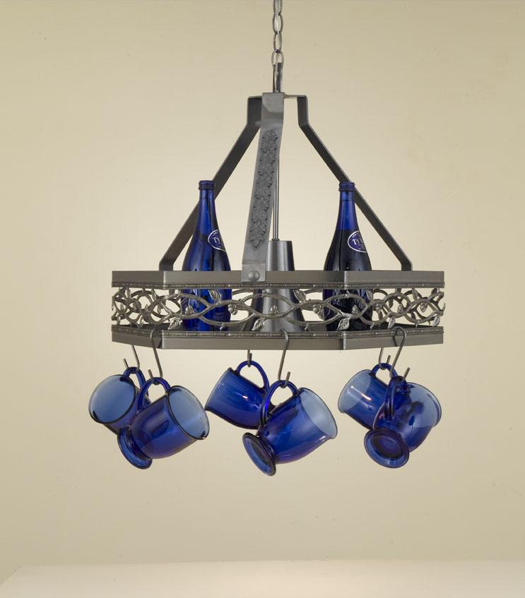 1-LITE POT RACK W/COPPER INSERT