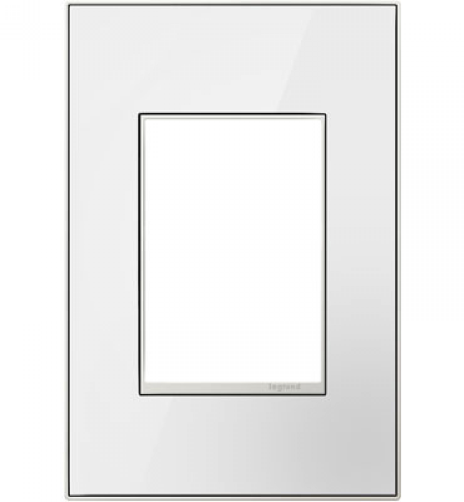 adorne Mirror White-on-White One-Gang+ Screwless Wall Plate