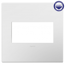 Legrand AWP2GWHW10 - adorne Gloss White-on-White Two-Gang Screwless Wall Plate with Microban