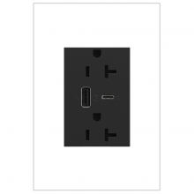 Legrand ARTRUSB206ACG4 - adorne 20A Tamper-Resistant Ultra-Fast USB Type-A/C Outlet, Graphite