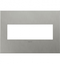 Legrand AWC3GBS4 - adorne Brushed Stainless Steel Three-Gang Screwless Wall Plate