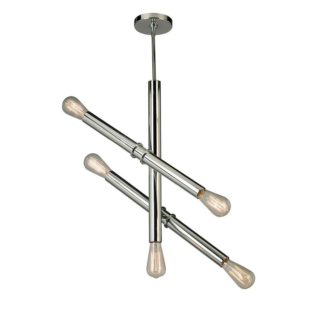 5 LT Open Bulb Pendant w/ Black Finish & Semi Adjustable Arms