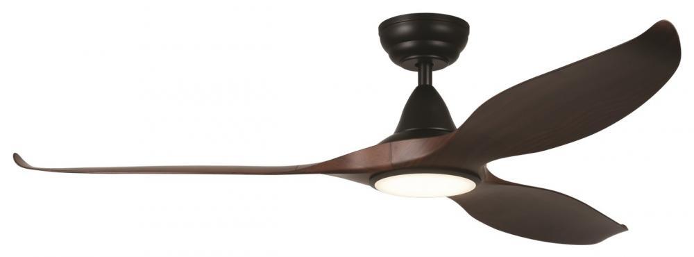60" TIROL LED c/fan, Blk/Acacia